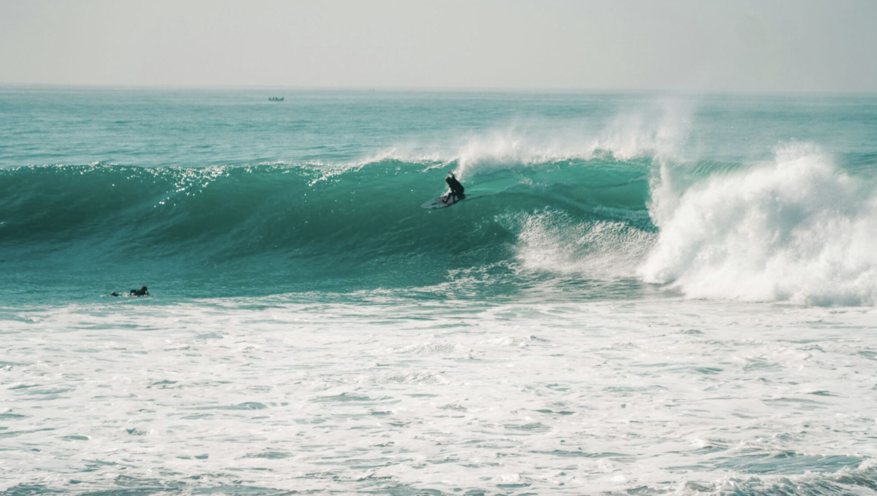 Right-hand point break peeling at Anchor Point, Morocco